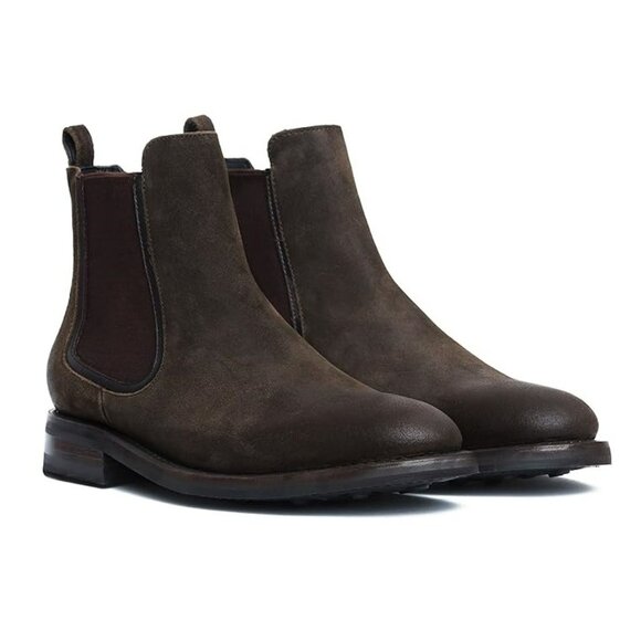 THURSDAY BOOT CO. NYC WOMEN'S DUCHESS CHELSEA BOOTS DARK OLIVE SUEDE 8.5 - Picture 1 of 16